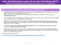 Manchester living conditions for the working class in the 19th Century - Info sheet