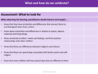 Assessment - Celebrations - EYFS
