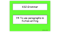 Paragraphs in Fiction Writing