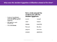 Word sorts - Ancient Egypt