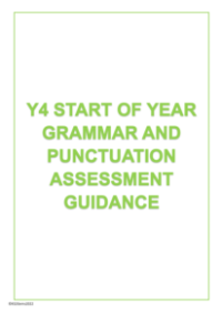 Start of Year Grammar and Punctuation Assessment Guidance