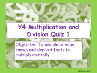 Multiplication and Division Quiz 1