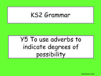 Adverbs Degrees of Possibility Presentation