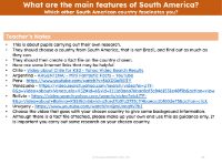 Which other South American country fascinates you? - Teacher notes