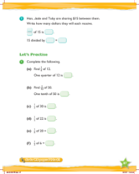 Max Maths, Year 3, Try it, Relating fractions to division (2)