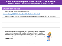 Churchill's speeches - Worksheet