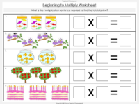 Beginning to Multiply - Worksheet