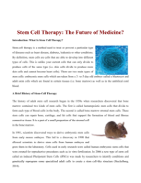 Stem Cell - Reading with Comprehension Questions