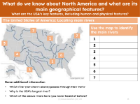 Locate on a map - Rivers of the USA