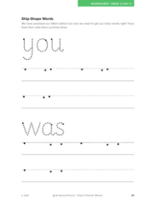 Ship-Shape Words letter formation activity - Worksheet 