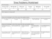 Time Problems - Worksheet