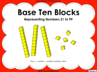 Base Ten Blocks - Representing Numbers 21 to 99 - PowerPoint