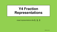 Visual Fraction Reprsentations for a quarter a half and three quarters