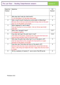 4. Reading Comprehension answers