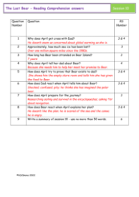 5. Reading Comprehension answers