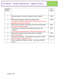 5. Reading Comprehension suggested answers