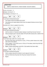 Multiples, factors and primes worksheet