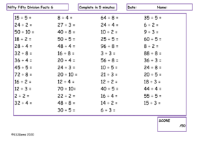 Division Facts 5