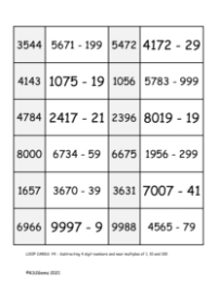 Subtracting near multiples of 1, 10 and 100