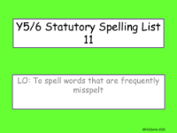 Statutory Spelling List 11 Presentation