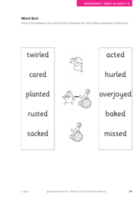 Word Sort activity - Worksheet