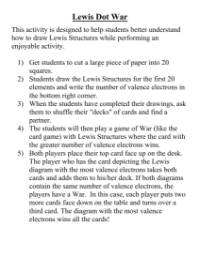 Lewis Dot War Activity