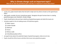 What do we mean by greenhouse gases and why is it important to know about them? - teacher's notes