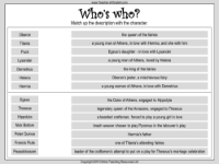 The Love Potion - Who's Who? Worksheet