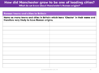 Roman towns and cities in Britain - Worksheet