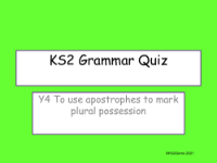 Apostrophes for Plural Possession Quiz