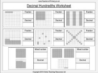 Decimal Hundredths - Worksheet