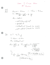 Circular Motion - Homework