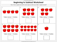 Beginning to Subtract - Worksheet