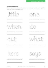 Ship-Shape Words letter formation activity - Worksheet 