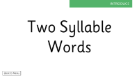 Two Syllable Words - Presentation 