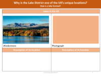 Lakes in the UK - Fact File - Year 3