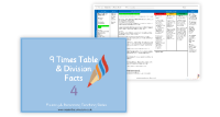 12. 9 times tables and division facts