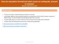 What lays beneath our feet? (tectonic plates etc) - Teacher notes