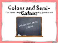 Colons and Semi-Colons - PowerPoint