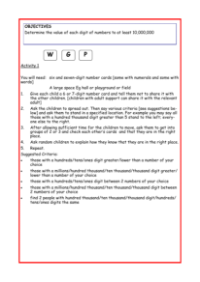 Digit value in numbers up to 10,000,000 worksheet