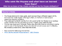 What do we know of the rituals carried out by the Mayan civilisation? - Teacher notes