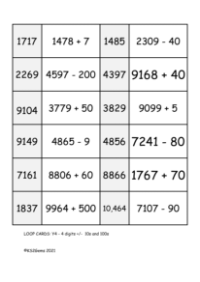 Adding and Subtracting 1s, 10s and 100s