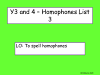 Homophones List 3 Presentation