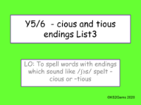 Revise 'cious' and 'tious' Endings Presentation