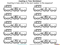 Counting in Multiples of Ten Train - Worksheet