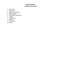 Ecological Succession - Word Scramble