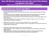 Anglo-Saxons men, women and children - Info sheet