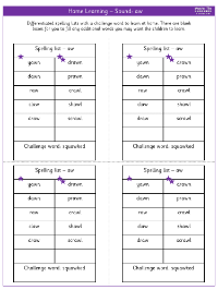 Spelling - Home learning - Sound aw