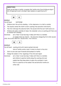 Count up and down in tenths worksheet