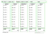 11 and 12 Times Table